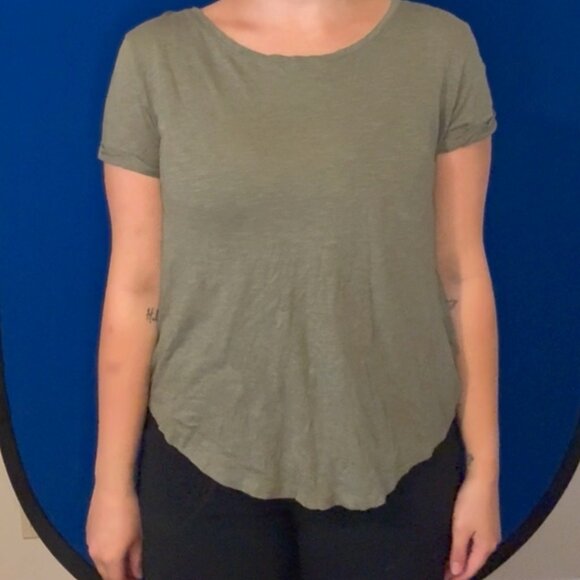 H&M Basics Olive Green T-Shirt, Size Small - Picture 3 of 6